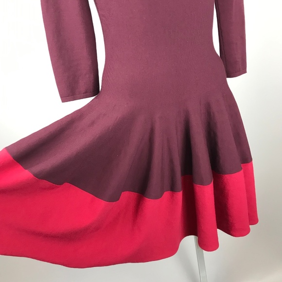 Alexander McQueen Wool Colorblock A Line Dress M - Picture 3 of 8